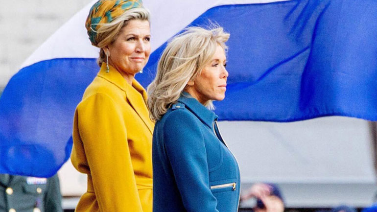 Η Brigitte Macron με total look από τον οίκο Louis Vuitton στην Ολλανδία