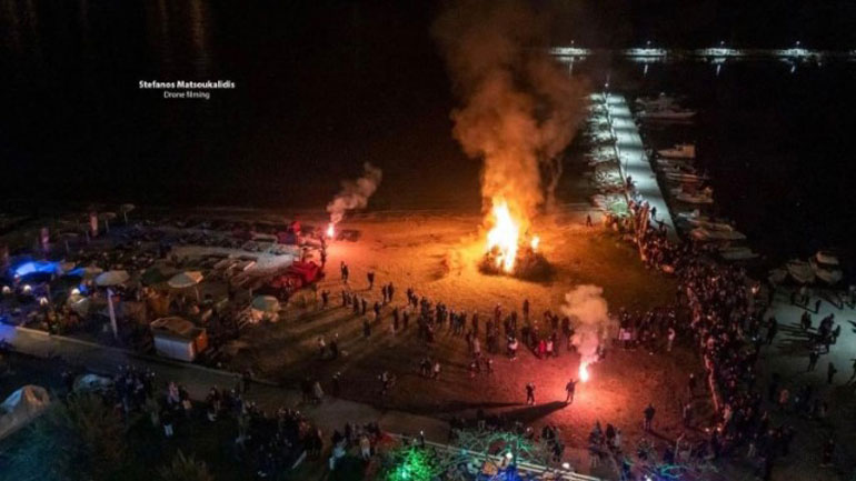 Το Κάψιμο του Ιούδα στην Ηρακλείτσα Καβάλας με την εναέρια ματιά του Στέφανου Ματσουκαλίδη