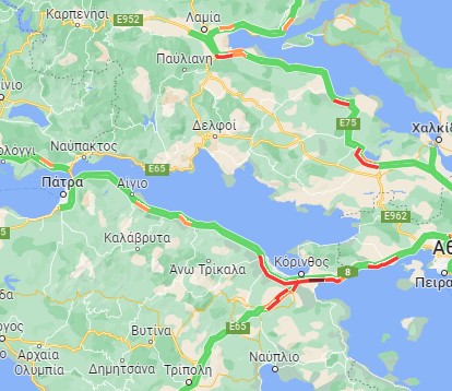 Η κυκλοφορία των οχημάτων το μεσημέρι της Δευτέρας (14.40)