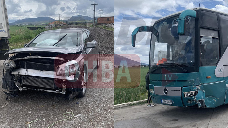 Τροχαίο ατύχημα στην Εθνική έξω από τη Θήβα – Λεωφορείο συγκρούστηκε με Ι.Χ.