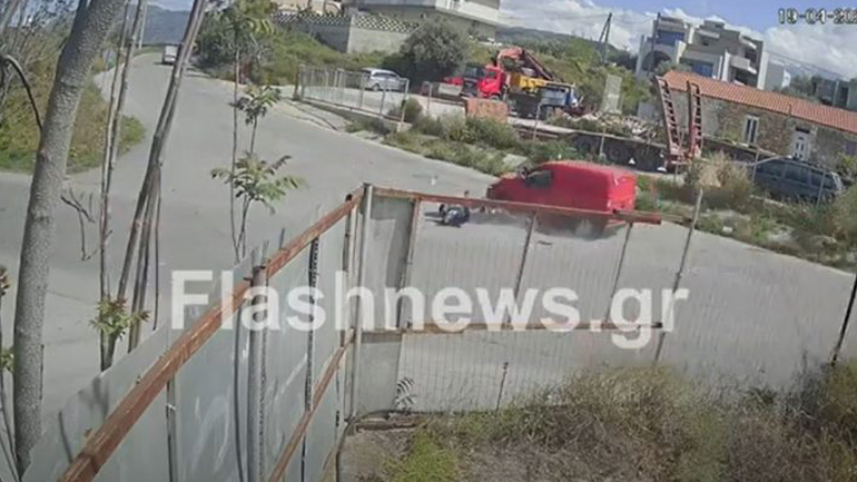 Νέο αποκαλυπτικό βίντεο από το τροχαίο με τον διανομέα στην Κρήτη