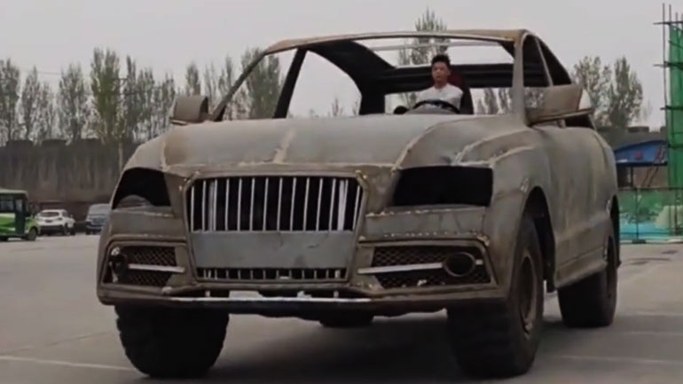 Κινέζος έφτιαξε «Audi» μεγαλύτερο και από σπίτι – Μπαίνεις μόνο με σκάλα