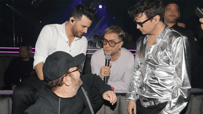 Σταμάτης Γονίδης και Γιώργος Μαζωνάκης διασκέδασαν με Νίνο και Νικηφόρο στο Romeo
