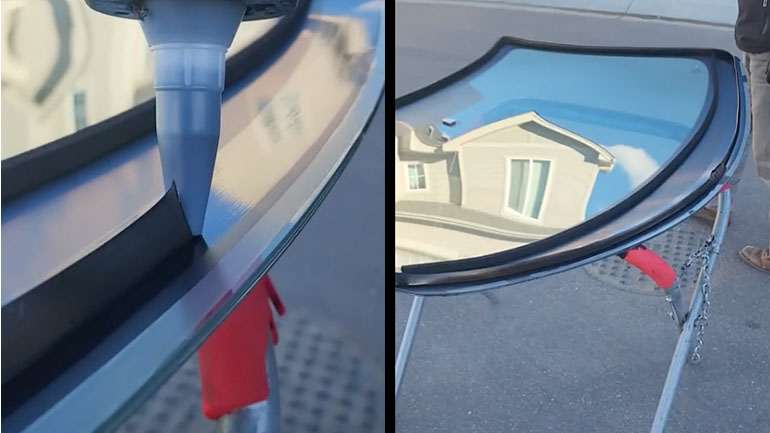 Εφαρμογή κόλλας σε νέο παρμπρίζ