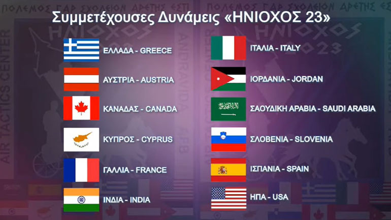 Ξεκίνησε η πολυεθνική αεροπορική άσκηση «Ηνίοχος 23» και η διεθνής άσκηση «Ωρίων 23»
