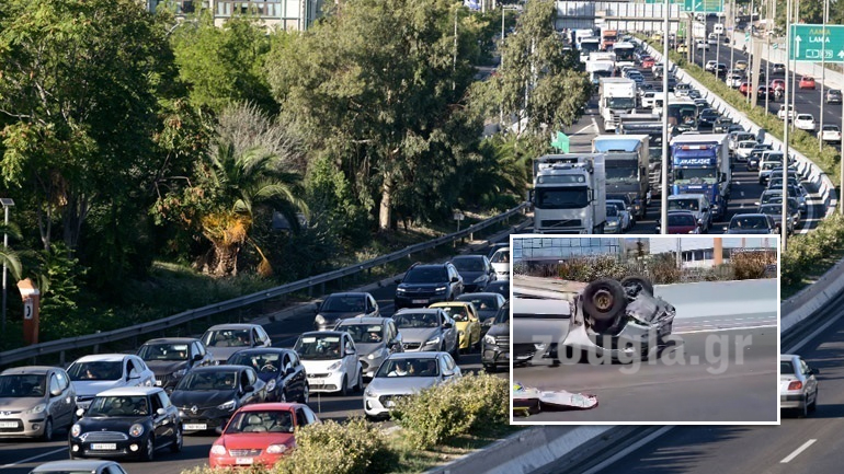 Κίνηση στους δρόμους: Μποτιλιάρισμα στον Κηφισό λόγω τροχαίου ατυχήματος στη Μεταμόρφωση