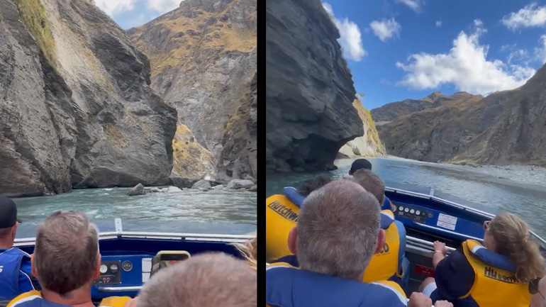 Εντυπωσιακή κατάβαση ποταμού με jetboat ανάμεσα σε βράχους