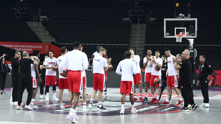 Euroleague: Προπονήθηκε στη Zalgirio Arena ο Ολυμπιακός