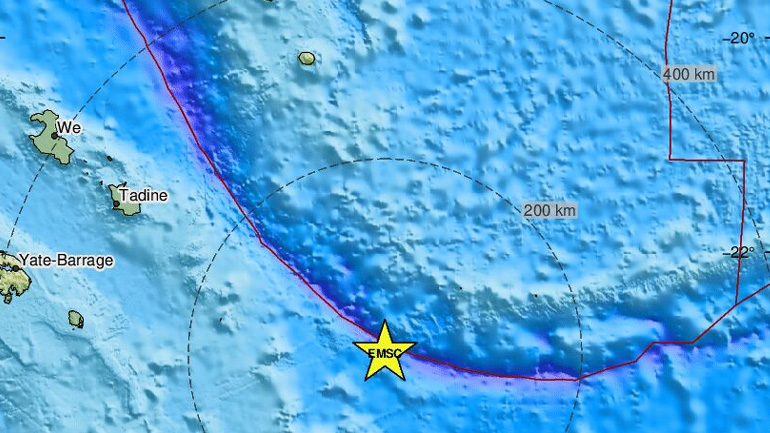 Ισχυρή σεισμική δόνηση 7,1 Ρίχτερ νοτιοανατολικά της Νέας Καληδονίας
