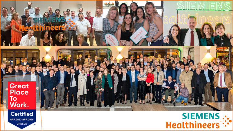 Η Siemens Healthineers Ελλάδος πιστοποιήθηκε για το εργασιακό της περιβάλλον από τον οργανισμό Great Place to Work