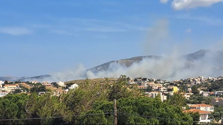Πυρκαγιά σε αγροτική έκταση στα Καλύβια