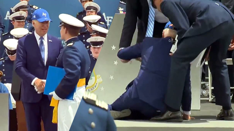 Σκόνταψε κι έπεσε πάλι ο πρόεδρος Μπάιντεν στη διάρκεια εκδήλωσης – Δείτε βίντεο