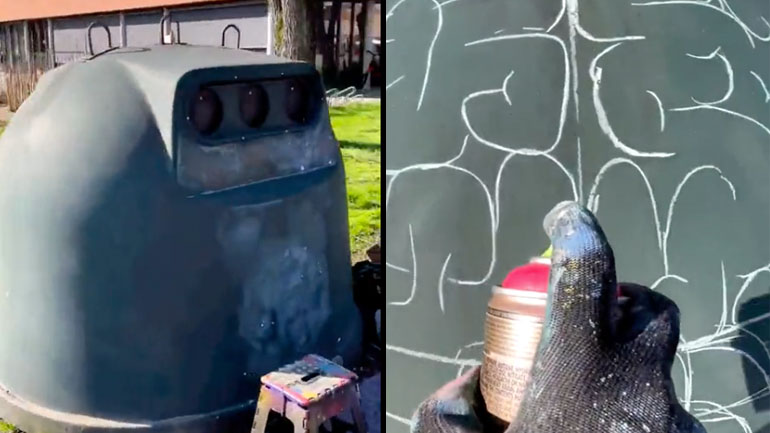 Γκράφιτι σε κάδο απορριμμάτων