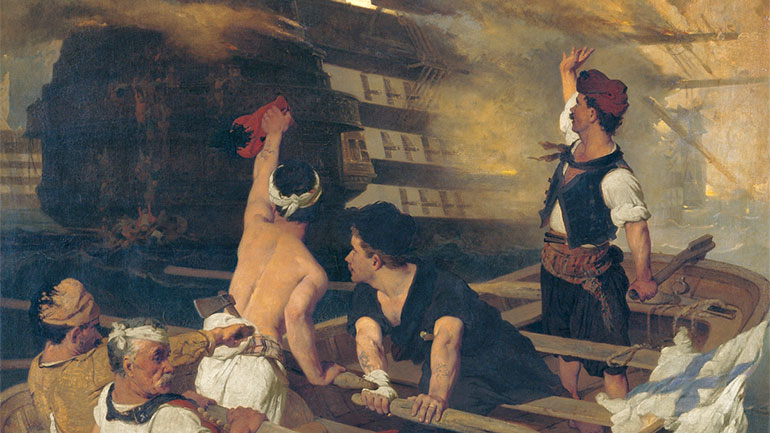 Η πυρπόληση της τουρκικής ναυαρχίδας από τον Κανάρη