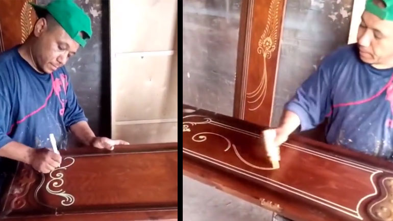 Χειροποίητα σχέδια σε φύλλο ντουλάπας