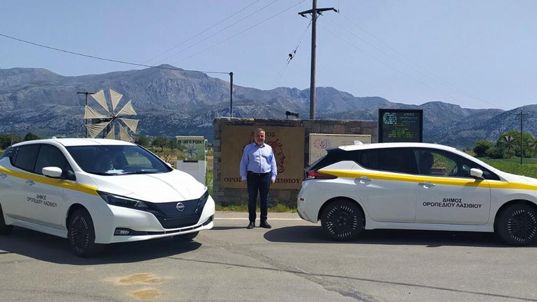 Με δύο Nissan LEAF «μπαίνει» στην ηλεκτροκίνηση  ο Δήμος Οροπεδίου Λασιθίου 