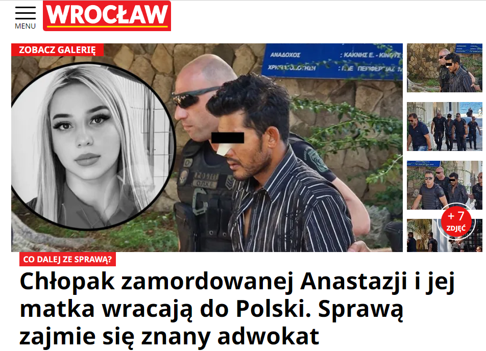 Ο φίλος της δολοφονημένης Αναστάζια και η μητέρα της επιστρέφουν στην Πολωνία - Την υπόθεση θα αναλάβει γνωστός δικηγόρος 