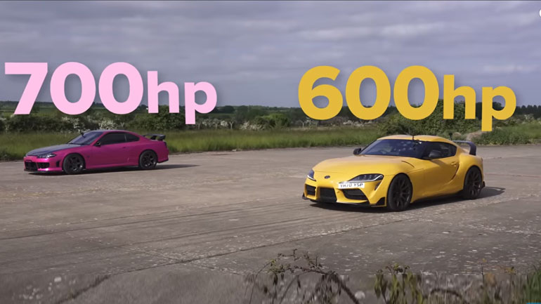 Γιαπωνέζικη κόντρα με διαφορά 20ετίας  – Nissan Silvia 700 ίππων κοντράρεται στην ευθεία με Toyota Supra 600 ίππων