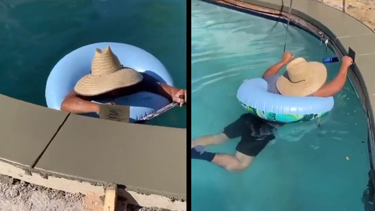 Ο εργάτης στην πισίνα