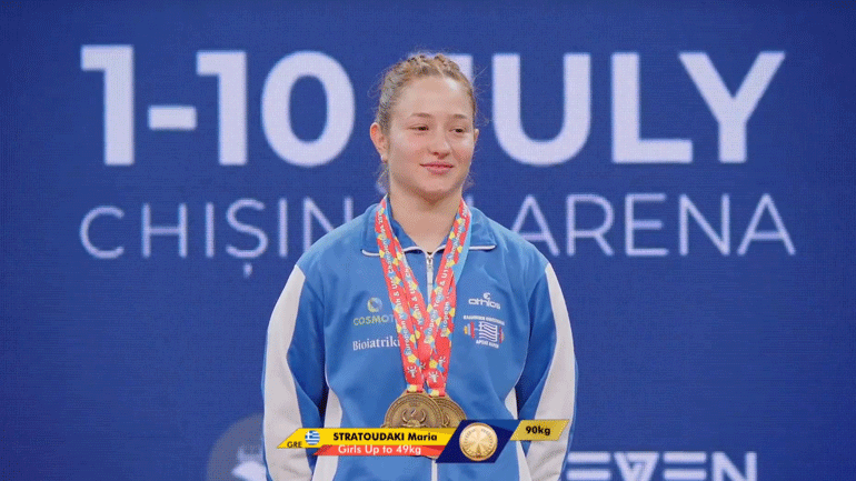Άρση Βαρών: Φοβερή η Στρατουδάκη, με τρία χρυσά και ρεκόρ Ευρώπης στο Ευρωπαϊκό U15