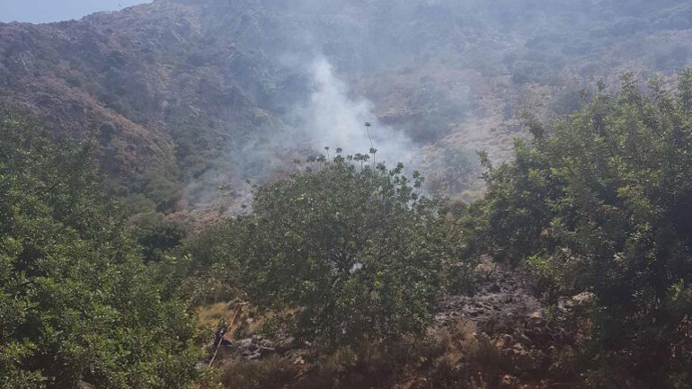 Φωτιά στο φαράγγι του Αλμυρού στην Κρήτη