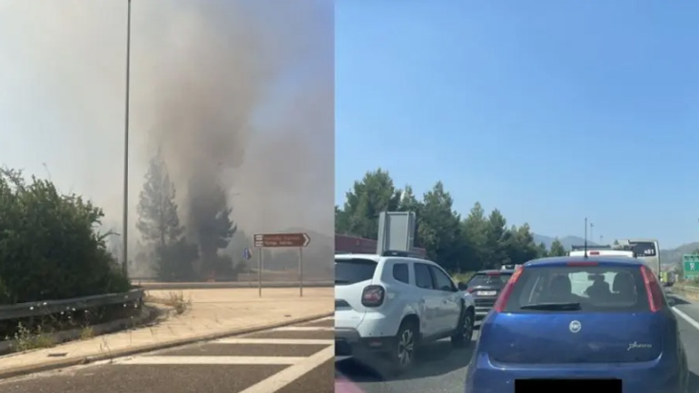 Λάρισα: Άνοιξε η ΠΑΘΕ στα διόδια του Ευαγγελισμού – Μαίνεται η πυρκαγιά στα πρανή της Εθνικής Οδού