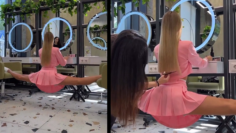 Μπαλαρίνα στο κομμωτήριο