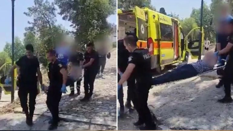 Αστυνομικοί της ΔΙΑΣ μετέφεραν με φορείο τουρίστρια που κατέρρευσε λόγω καύσωνα στην Ακρόπολη