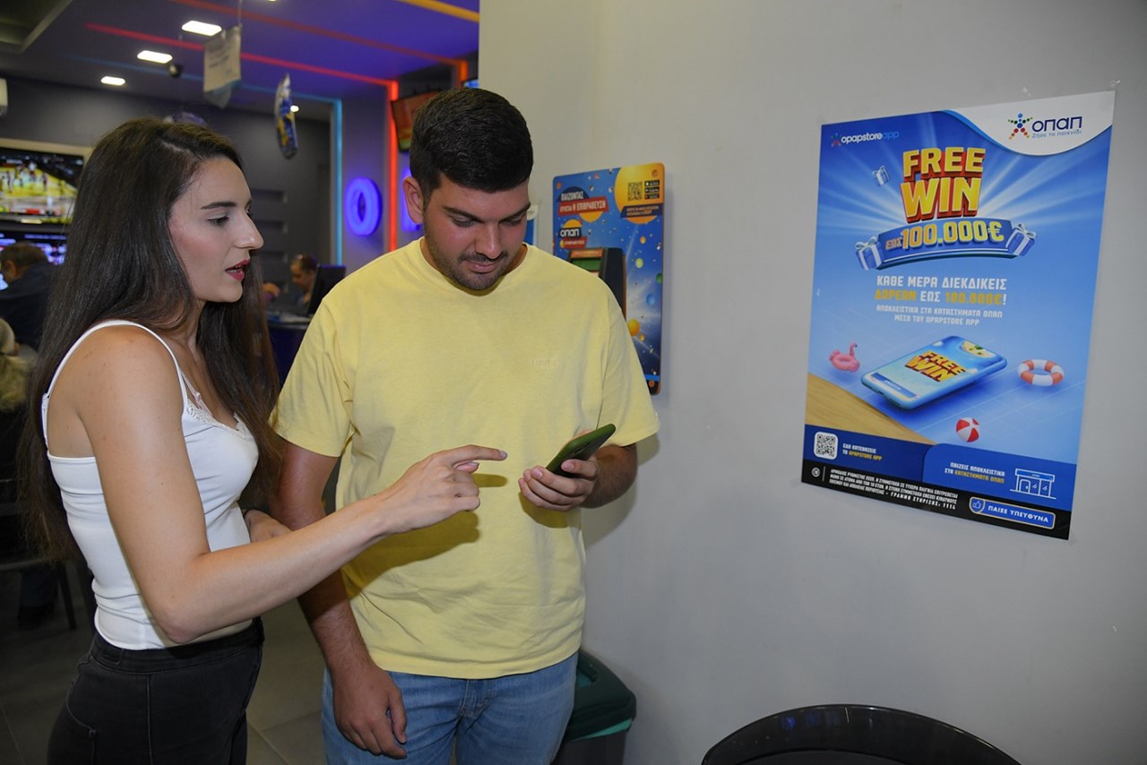 Πελάτης του καταστήματος ΟΠΑΠ συμμετέχει στο FREEWIN
