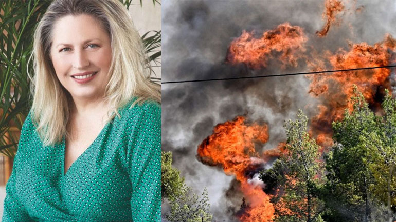 Σάντρα Βουτσά για τη φωτιά στη Σαρωνίδα: «Το σπίτι μας γλίτωσε στο τσακ»