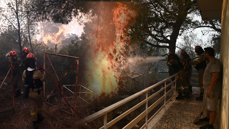 «Μάχη» με τις αναζωπυρώσεις στη Δυτική Αττική