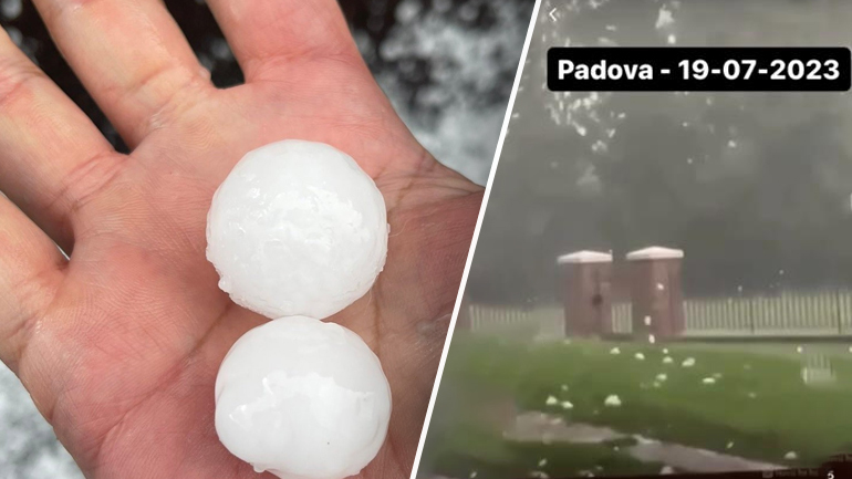 Χαλάζι σε μέγεθος πορτοκαλιού έπεσε στην Πάντοβα της Ιταλίας