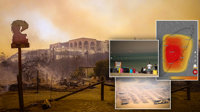 Καμένα σπίτια, ξενοδοχεία και χιλιάδες οι ξεριζωμένοι στη Ρόδο