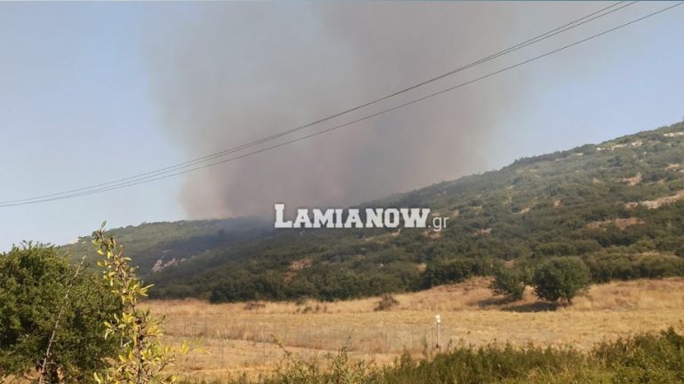 Σε ύφεση η φωτιά στην Λαμία