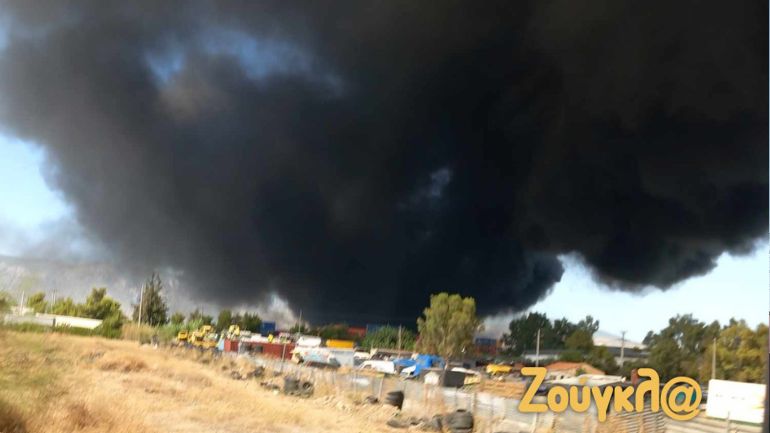 Πυρκαγιά σε επαγγελματικό χώρο στον Ασπρόπυργο – Ο καπνός απειλεί τις δυτικές συνοικίες της Αθήνας