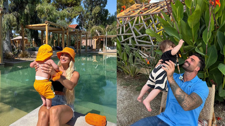 Ιωάννα Τούνη – Δημήτρης Αλεξάνδρου: Στη Σαντορίνη μαζί με τον έξι μηνών γιο τους