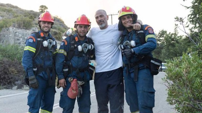 Ο Βαλάντης στο πλευρό των πυροσβεστών στη Ρόδο