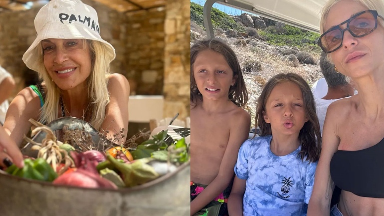 Άννα Βίσση: Με την κόρη και τα εγγόνια της για διακοπές
