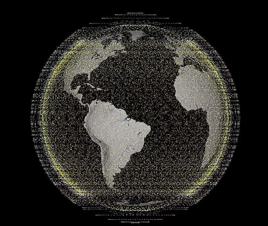 Ένα πιθανό μέλλον των δορυφόρων σε χαμηλή τροχιά της Γης – Μια προσομοίωση δείχνει τα συνδυασμένα σχέδια επτά εταιρειών που υπέβαλαν αίτηση στη Διεθνή Ένωση Τηλεπικοινωνιών για εκτόξευση σχεδόν 71.000 δορυφόρων τα επόμενα χρόνια, σχεδόν 42.000 από τους οποίους προέρχονται από την Starlink.