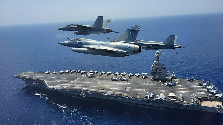 Συνεκπαίδευση των Ενόπλων Δυνάμεων με το αεροπλανοφόρο «USS Gerald R. Ford» Συνεκπαίδευση των Ενόπλων Δυνάμεων με το αεροπλανοφόρο «USS Gerald R. Ford»