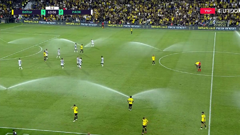 Απίστευτο και όμως αληθινό: Άνοιξαν τα… ποτιστικά μπεκ στο γήπεδο την ώρα του αγώνα Μπεϊτάρ-ΠΑΟΚ