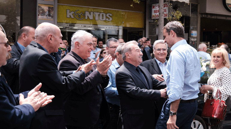 Περιοδεία Κυριάκου Μητσοτάκη στις γειτονιές του Κορυδαλλού