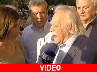 Ο Μ. Γλέζος στο Ραδιομέγαρο της ΕΡΤ