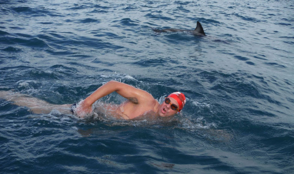 Αθλητής κολύμπησε παρέα με δελφίνια