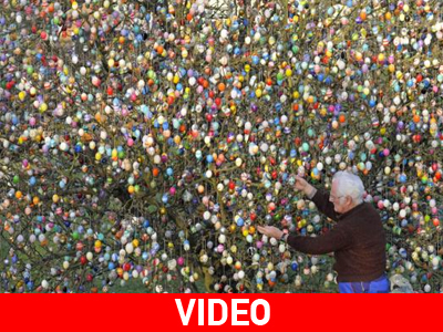 Δέντρο διακοσμημένο με χιλιάδες αυγά