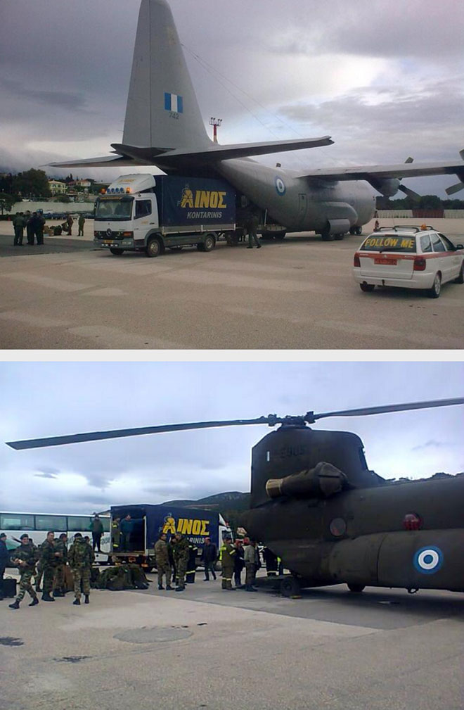 Εικόνες από την άφιξη του πρώτου 'κύματος' βοήθειας στο πλαίσιο του 'Δευκαλίωνα'