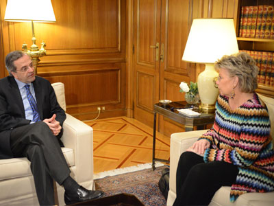 Συνάντηση Σαμαρά με την αντιπρόεδρο της ΕΕ