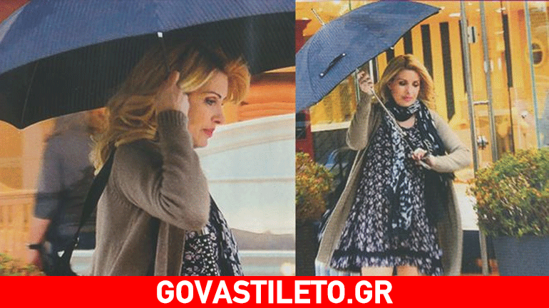 Ελένη Μενεγάκη: Η βροχή δεν την πτοεί! Οι τελευταίες αγορές λίγο πριν από τη γέννα!
