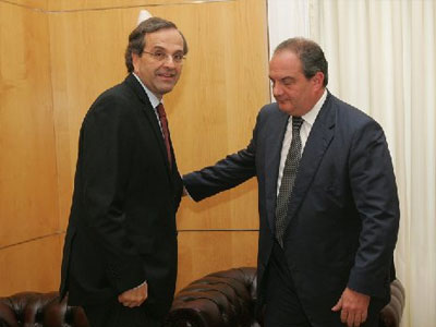 Κοινή εμφάνιση Σαμαρά-Καραμανλή στο μνημόσυνο του Κων/νου Καραμανλή