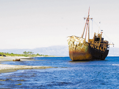 Αποκαλύφθηκε κουφάρι πλοίου στην Ηλεία
